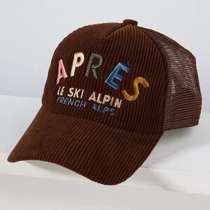 🪷 NWT Anthropologie x Worn/West Après Ski Trucker Hat In Chocolate Apres 🌙